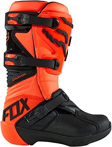 Fox Racing Bota de motocross COMP para meninas, laranja fluorescente, 8 crianças grandes