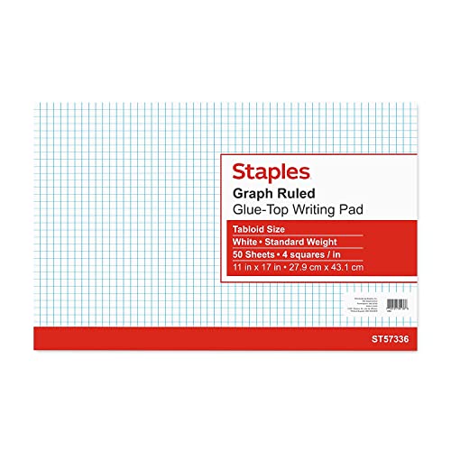 Staples 814566 Graph Pad 11-Inch X 17-Inch Graph White 50 Sheets/Pad (18586) 4 415PMKyvOvL
