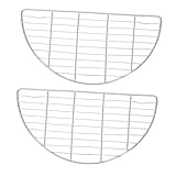 Alipis 2stücke Titel Teiliges Halbkreisförmiges Kühlregal Aus Edelstahl Hochtemperaturbeständig Für Auskühlen Von Gebäck Und Gemüse Für Küche Und Grill