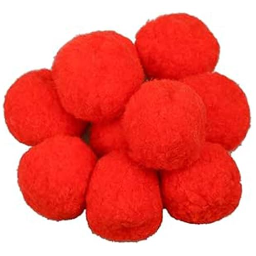 10 Pack 4cm Red Pom Poms Craft Fluffy Fuzzy Pom Pom Balls pom pom red fluffy balls (Red)