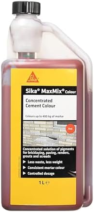Sika  MaxMix Cement Colour  Concentrated Colourant For Mortars, Rendering, Concrete And Pointing  Easy To Use  Economical  Red  1 Litre