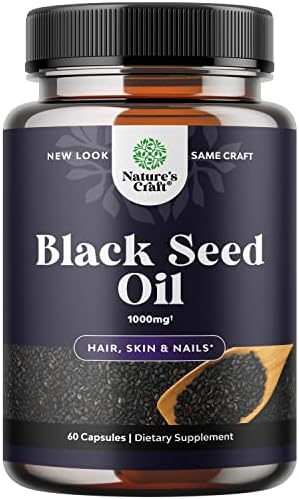 Vegan Black Seed Oil Capsules - Cold Pressed Nigella Sativa Black Cumin Seed Oil Capsules with Omega 3 6 9 Antioxidants and Thymoquinone for Hair Growth Immune Support Joint Health and Digestion