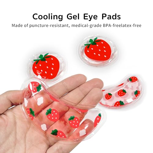 Image of 4PCS Gel Eye Ice Pack Set Reusable, Cold and Hot Compress for Eyes, Ice Pack for Eyes, Cooling Eye Pads for Eye Strain, Swelling, Redness, Dark Circles, Puffy Eyes, and Eye Recovery Surgery.