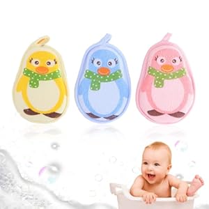 XOXVURI 3 Piezas Esponja Natural Bebe Recien Nacido Pingüino Esponja Baño Niños Esponja Del Mar Para Bebé Esponjas Hidrófilas Para Bebés Suaves Y Absorbentes Para Aseo Diario Para Bebé