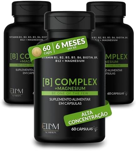Vitaminas Complexo B e Magnésio 180 Capsulas Ellym Nutrition 6 Me...