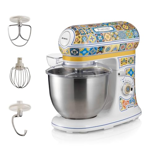 Ariete 1588 Amasadora Planetaria Positano - Pan, pizza y postres - 7 Velocidades - 3 Batidores - 5,5 Litros - Acero Inoxidable - 2400 Vatios Ariete 1588 Amasadora Planetaria Positano - Pan, pizza y postres - 7 Velocidades - 3 Batidores - 5,5 Litros - Acero Inoxidable - 2400 Vatios