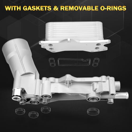 Image of Upgraded Full Aluminum Engine Oil Filter Housing with Oil Cooler Sensors and Gaskets Compatible with Dodge Charger Challenger Journey, Wrangler, Ram ProMaster 3.6L V6, Chrysler 200 300