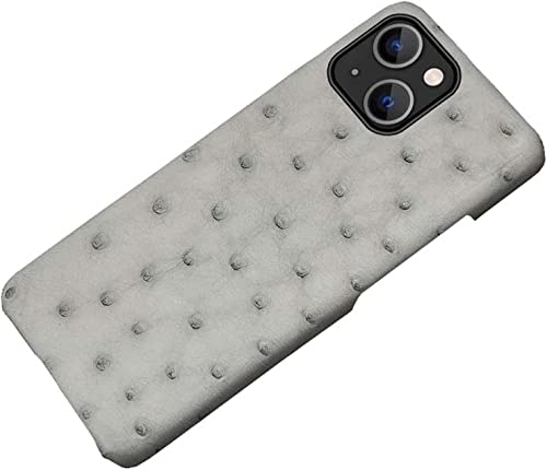Housse iPhone 14 Plus cuir gris antichoc, étui arrière chic de 6,7 pouces