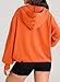Kenhansion Women's Fashion Oversized Sweatshirts Long Sleeve Drop Shoulder Hoodies Half Zip Pullover Shirts Clothes Outfits (Orange,Small)
