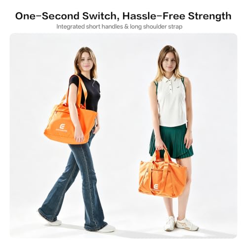 EKOROMIER Sac fourre-tout extensible pour femme, sac de voyage, sac de sport résistant à l'eau pour le travail, l'école, Orange, M, Utilitaire quotidien simplifié – vue 2