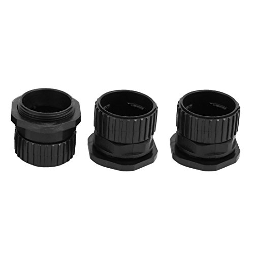 Aexit 3 Pcs Transmission 42.5mm ID M48x2mm Thread Plastic Cable Gland Anti-splashing Black