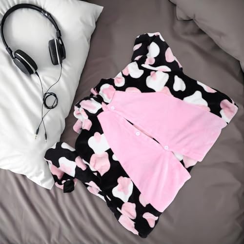 Pijama enterizo unisex de vaca para invierno talla L 2