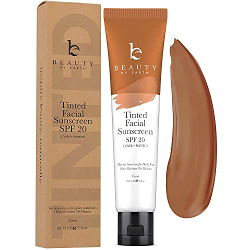 Tinted-Sunscreen-for-Face-SPF-20-With-Natural-Organic-Ingredients-Broad-Spectrum-Sunblock-Lotion-Tinted-Moisturizer-Zinc-Oxide-Sunscreen-Face-for-Skincare-Facial-Sunscreen-Cocoa