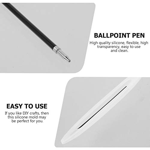 EXCEART 3Pcs Pen Hars Schimmel Siliconen Balpen Mallen Epoxy Gietmal Pen Vorm Mal Voor Diy Hars Ambachten Maken Wit - Image 5