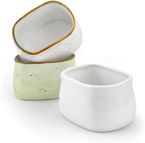 Miniatura 4 de Tazón cuadrado simple de cerámica para azúcar, soporte para bolsitas de té, juego de 2 unidades, color blanco