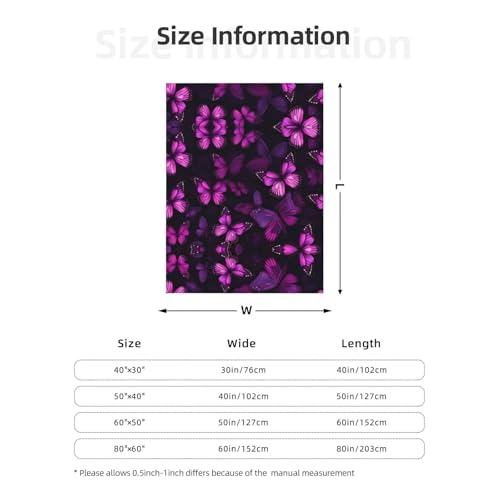 Couverture prune imprimé papillon de qualité supérieure et durable - 7
