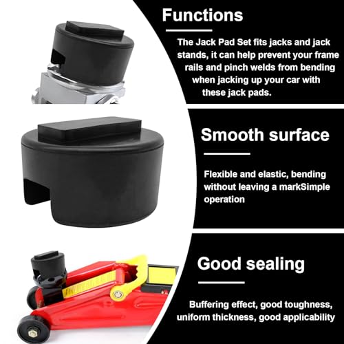 Image of Car Lifting Jack, Slotted Rubber Jack Pad Compatible with for BMW 1 3 4 5 Series Lifting Wear-Resistant Support Chassis, Repair Tool Frame Protector (2 Pack)