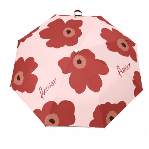 Image of The Purple Tree Colorful Floral Print UV Protection Umbrella for Women & Men | Auto Open & Close Folding Umbrella | Windproof, Lightweight, Travel Umbrella with Sun UPF 50+ Protection