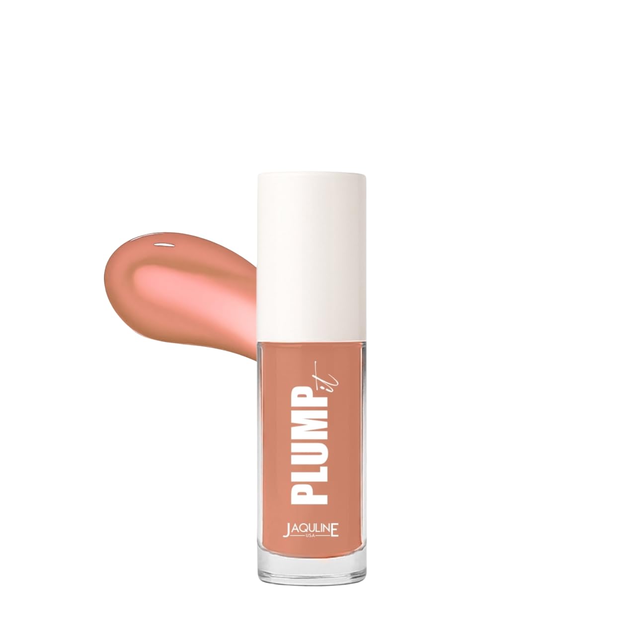 JAQULINE USA PLUMPit Lip Plumper Volumizer | Adds Volume & Hydration | Lightweight, Non-Sticky Formula | Soft Peach Shade | Smooth Application - Nude Nuance 02, 3.5ml