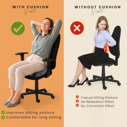 Image of GRAND PITSTOP Ultimate Pro Seat Cushion | Relieves Back & Coccyx Pain | Cool Gel Memory Foam for Orthopedic Support | Weight up to 120 kg | for Long Sitting Hours on Office /Home Chair /Car | Black
