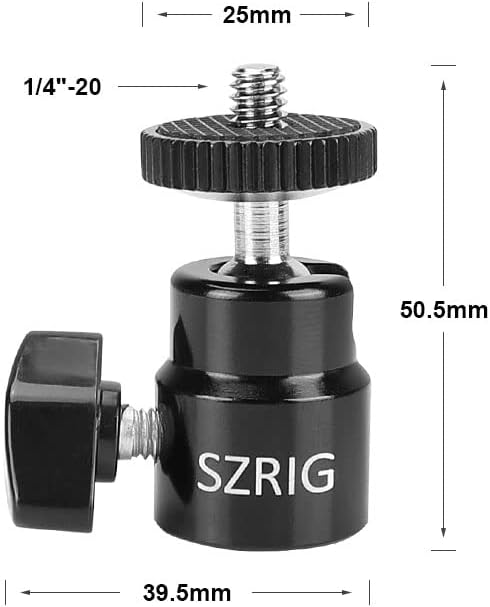 1/4"-20 Mini Ball Head for DSLR Camera Monitor Photo Studio Accessory