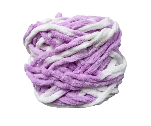 Image of Super Soft Baby Blanket Fluffy Wool Yarn for Crochet Knitting and Crochet Project, 100 GMS - Color (Purple White)
