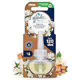 Glade Ambientador Eléctrico Líquido Regulable Sensual Sandalwood & Jasmine, Dura Hasta 120 Días, con Aceites Esenciales, 1 Recambio