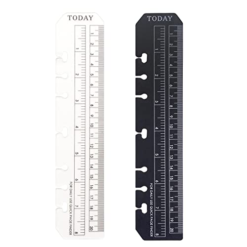 A5 6穴 ページマーカー定規 プラスチックバインダー定規 ディバイダー定規 ジャーナルマガジンノートブック用 (BTRULER、A5) 2個パック