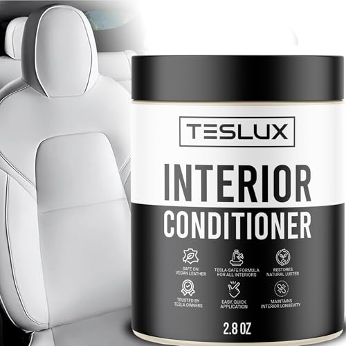 Interior Conditioner for Tesla White & Black Vegan Leather - Maintain, Protect & Polish - Solution for Interior - Ideal for Seats, Doors, Console, Dash - Accessories for Tesla Model 3, Y, S, X