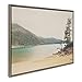 Kate and Laurel Sylvie Lake Tahoe California Mountain Sand Harbor Framed Canvas Wall Art by Laura Evans, 28x38 Gray, Geographic Nature Art for Wall