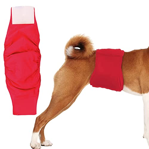 KUVEELA PET 犬用マナーベルト 雄犬用おむつ 犬用オムツカバー 男の子 お散歩 お外出 室内 おでかけ 介護 発情期 通気性 吸水性良い 再利用可能(レッド XS)