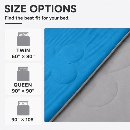 LaffyLo Cooling Blanket for Hot Sleepers, Lightweight Summer Quilt with Breathable Reversible Fabric for Bed, Couch, Dorm and Travel, Machine Washable, Twin Size 60"x80", Ice Blue & Light Grey - image 4