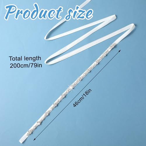 Bridal Rhinestone Wedding Waist Belt, Thin Bling Bridal Dress Belt Shiny Crystal Bridesmaid Sash Ribbon Belt for Wedding Gown4