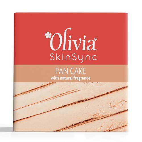 Olivia Skinsync Pan Cake 30g | Full Coverage Waterproof Makeup Base | Velvety Matte Finish | Hides Blemishes | Sweat-Resistant | UV Protection | Long-Lasting & Crease-Free Wear | NAT - 2