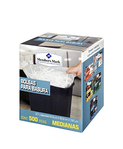 La Mejor Recopilación de Bolsas de basura Top 10. 41 Member's Mark - BOLSAS PARA BASURA MEDIANA MEMBERS MARK CAJA CON 500 PIEZAS LIMPIEZA DESECHABLES RESIDUOS CASA OFICINA NEGOCIO