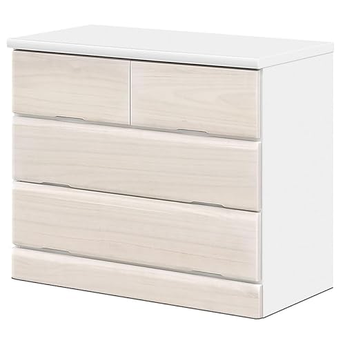 don チェスト 幅80cm 木製 届いてすぐ使える完成品『選べる16種』 3段 4段 5段 6段 完成品 多サイズ シティー ナチュラル ブラウン ホワイト オークナチュラル 大川家具 日本製 国産 サイズバリエーション豊富 組立不要 (ホワイト, 3段