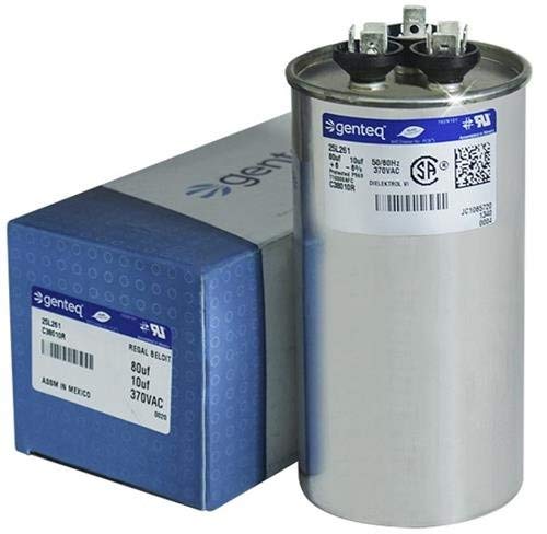 89M92-80 + 10 uf MFD 370 Volt VAC - Lennox Round Dual Run Capacitor Upgrade