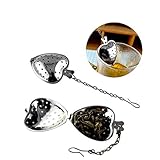 Matériel: acier inoxydable Lot de 3 mini infuseurs en forme de cœur - Passoire à feuilles de thé - Filtre à épices - Diffuseur utile et pratique - Durabilité