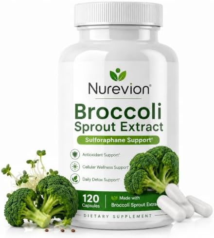 Broccoli Sprout Extract Sulforaphane, Gentle Formula with Vitamin...