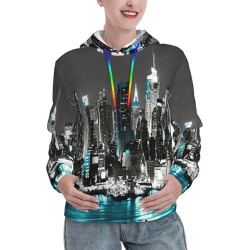 Sweat à capuche femme imprimé New York pour un style urbain quotidien