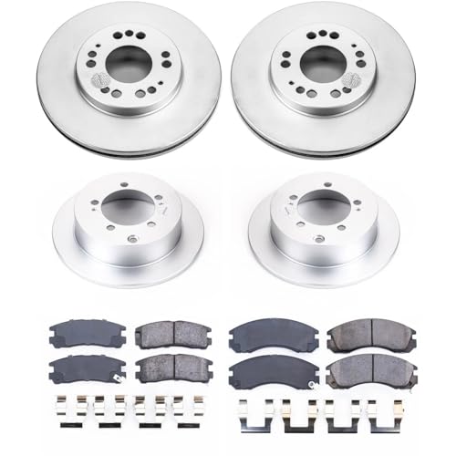 Image of PowerStop Front and Rear Brake Kit for Eagle Talon 1995-97 |Mitsubishi Eclipse 1995-00 |Galant 1999-00 - Fully-Coated Disc Rotors with Z17 Ceramic Brake Pads Replacement, CRK802