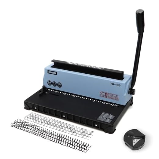 RAYSON TD-130 Encuadernadora metálica de anillas, Capacidad de encuadernación de 120 hojas/13 hojas,Paso de 3:1, A4, 34 agujeros