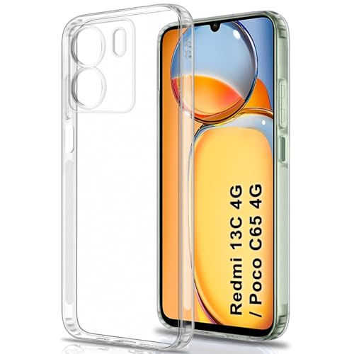 Image of TheGiftKart Back Cover Soft Case for Mi Redmi 13C 4G / Poco C65 | Best Camera Protection | Inbuilt Dust Plugs & Anti-Slip Grip | Ultra Clear Slim Back Cover Case for Redmi 13 (Silicone, Transparent)