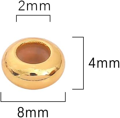 18K Gold Plated Stopper Beads 8x4mm 20pcs Rondelle Insert Silicon Length Adjust Spacer Beads for Jewelry Making Findings - Image 2