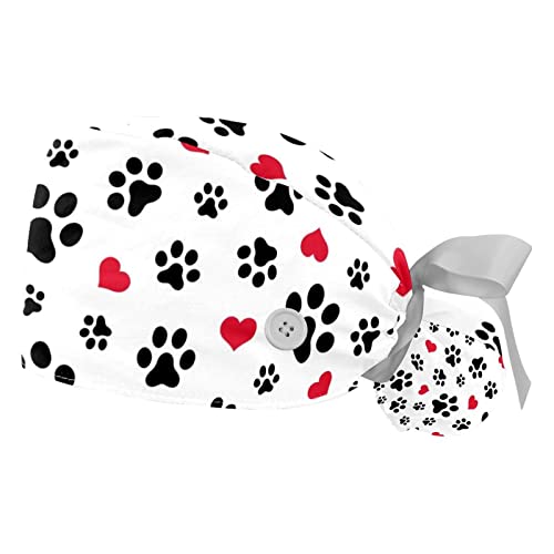 Casquettes de travail JDEZ avec motifs pattes de chien pour le personnel des cliniques