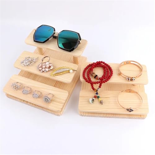 Escaparate de gafas de madera vertical para ahorrar espacio en mesas pequeñas 5