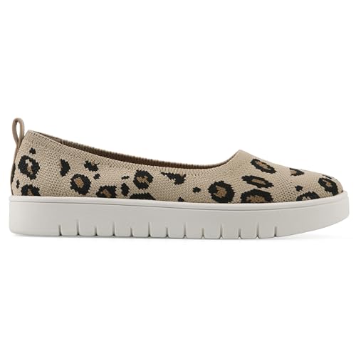 Chaussures plates en tricot contre la fatigue des pieds motif léopard 6.5