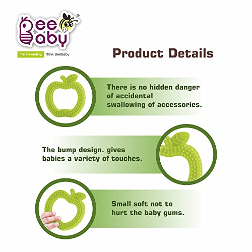 Image of BeeBaby Teethers for 6 to 12 Months, Soft Silicone Baby Teether for Babies, BPA Free Food Grade Teething Toy with Textured Surface for Gum Relief, Infant Chew Toy with Carry Case, BIS Certified
