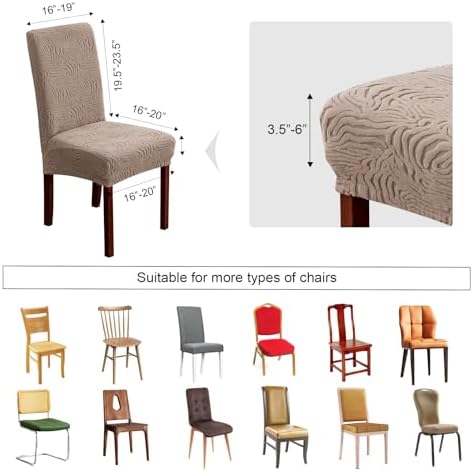 Dining Chair Covers, Chair Covers for Dining Room Stretch Chair Covers Parsons Chair Slipcover, for Dining Room Kitchen Chair Protector Cover, Removable, Washable - 2