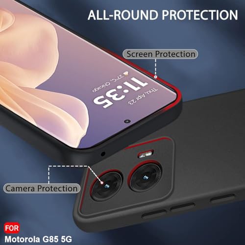 Image of TheGiftKart Sleek Back Cover Case for Motorola Moto G85 5G | Slim Fit Protective Design | Ultra Matte Finish | Camera Protection Bump | Soft Silicon Back Cover Case for Moto G85 5G (Silicone, Black)